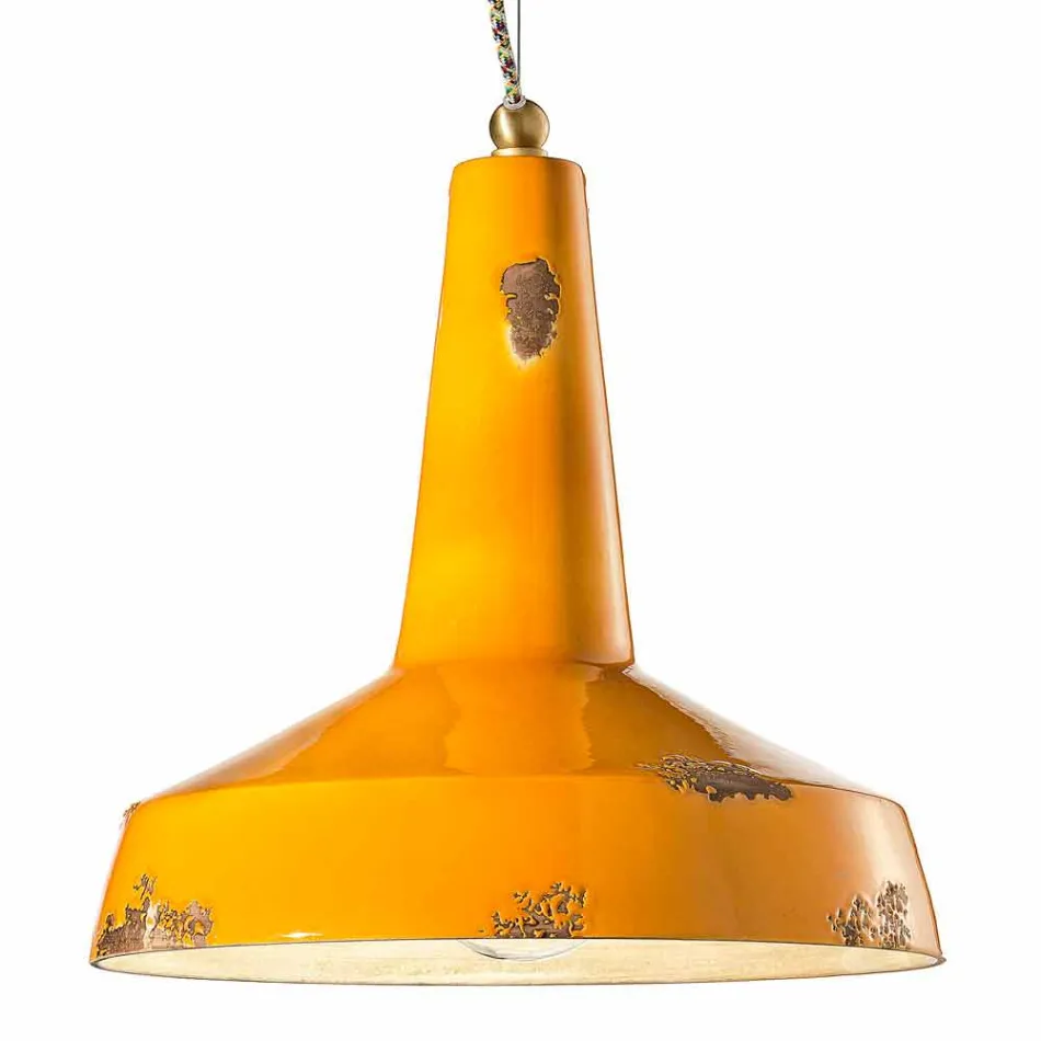 retro styl lampa řemeslně pozastavení Ferroluce Viadurini