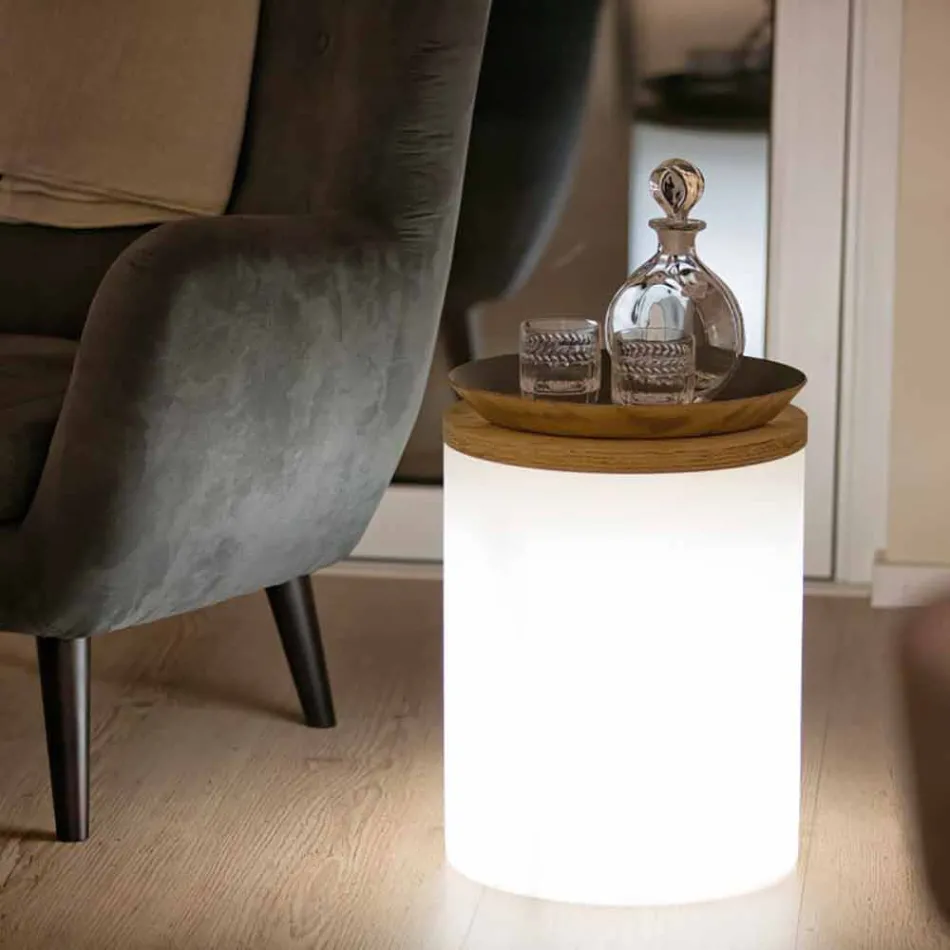 Stolní lampa pro venkovní nebo vnitřní design s LED, solární energií nebo E27 - Tamburostar Viadurini