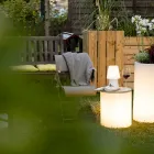 Stolní lampa pro venkovní nebo vnitřní design s LED, solární energií nebo E27 - Tamburostar Viadurini