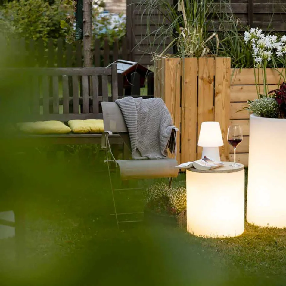 Stolní lampa pro venkovní nebo vnitřní design s LED, solární energií nebo E27 - Tamburostar Viadurini