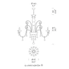 Lustr Artisan 12 světel z benátského skla a kovu - florentský Viadurini
