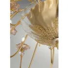 Klasický lustr s 12 světly ze skla, křišťálu a luxusního kovu - Flandry Viadurini