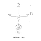 Lustr 12 světel z bílého benátského skla a chromovaného kovu - Ismail Viadurini