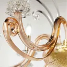 Lustr 12 světel z foukaného skla a klasický luxusní křišťál - Cassea Viadurini