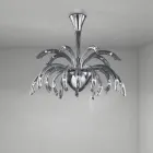 Lustr 15 světel z benátského skla a chromového kovu Made in Italy - Jason Viadurini