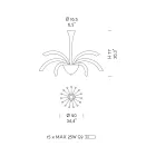 Lustr 15 světel z benátského skla a chromového kovu Made in Italy - Jason Viadurini
