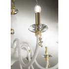 Klasický 18 světelný lustr z foukaného skla a detaily ruky - Phaedra Viadurini