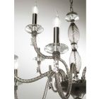 Klasický 18 světelný lustr z foukaného skla a detaily ruky - Phaedra Viadurini