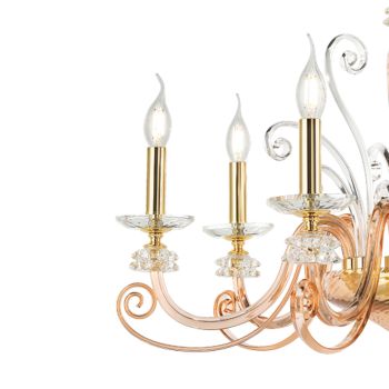 18 světel Lustr z foukaného skla a klasický luxusní křišťál - Cassea