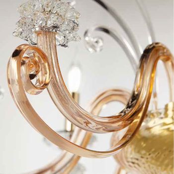 18 světel Lustr z foukaného skla a klasický luxusní křišťál - Cassea