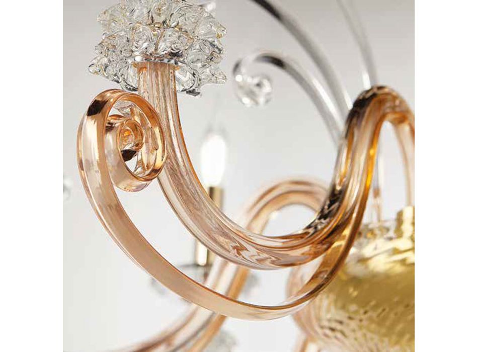 18 světel Lustr z foukaného skla a klasický luxusní křišťál - Cassea Viadurini