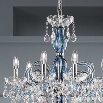 18 světel Lustr z benátského skla a kovu Classic - florentský styl