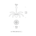 Lustr 21 světel z ručně vyráběného benátského skla a kovu - Jason Viadurini