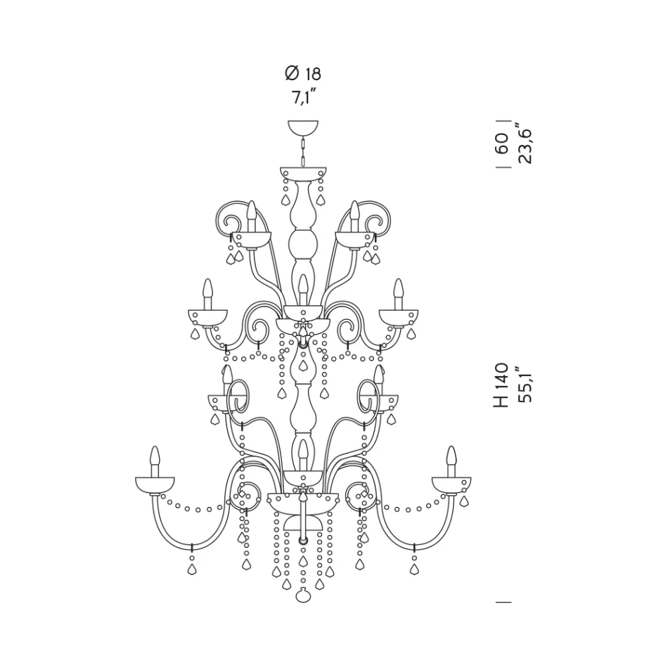 Lustr 27 světel z benátského skla ručně vyráběný v Itálii - Florentine Viadurini