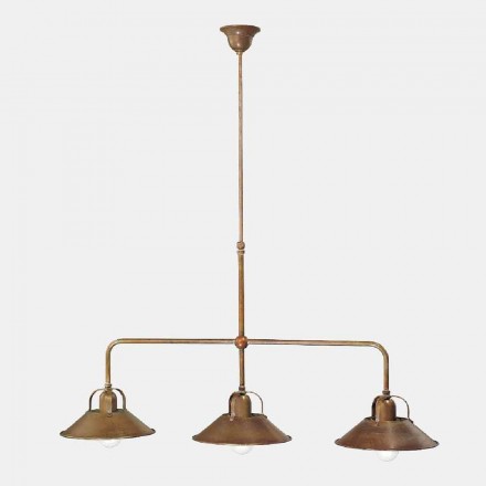 Lustr se třemi světly v mosazném vintage designu vyrobený v Itálii - Cascina od Il Fanale Viadurini