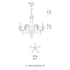 Lustr 5 světel z benátského skla a kovu Classic - florentský styl Viadurini