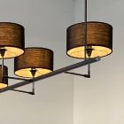 6 světel Železný lustr s plátěnými stínidly Made in Italy - Palumbo Viadurini