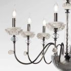 Klasický 8 světelný lustr z porcelánu a luxusního foukaného skla - Eteria Viadurini