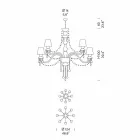 Lustr se 16 světly ručně vyrobenými v benátském skle, vyrobený v Itálii - Milagros Viadurini
