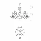 Lustr s 27 světly v bílém benátském skle, ručně vyráběný v Itálii - Regina Viadurini
