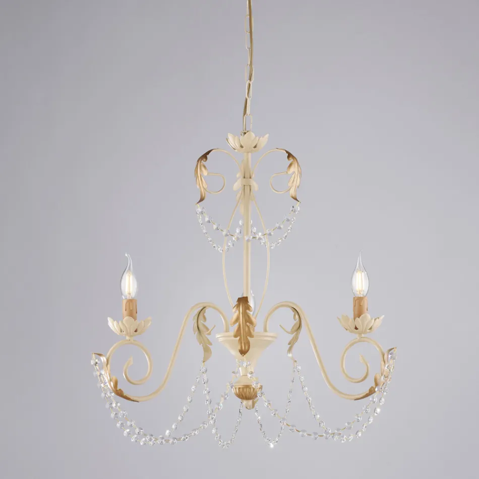 5-světlý lustr z kovu a křišťálu pro dramatické osvětlení – Perla Viadurini