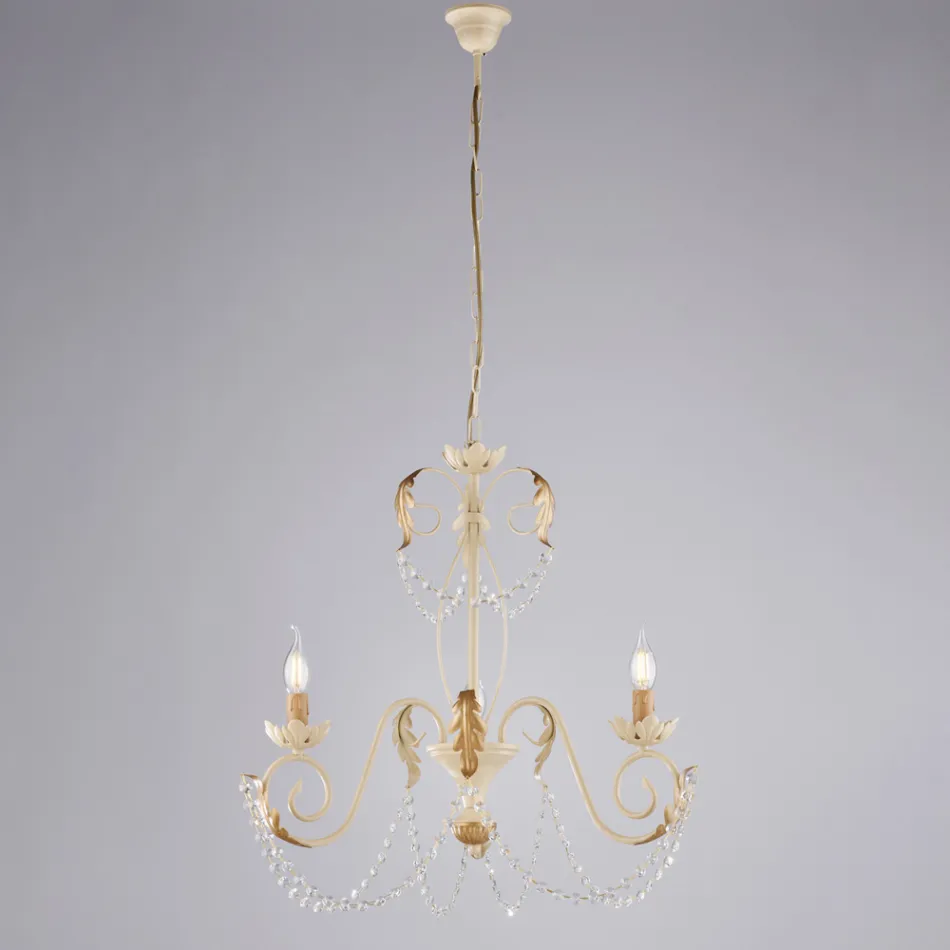 5-světlý lustr z kovu a křišťálu pro dramatické osvětlení – Perla Viadurini