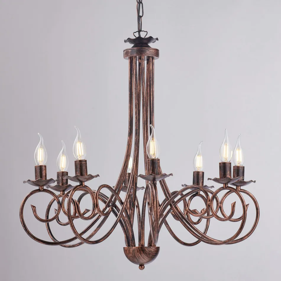 Pětisvítivý lustr z kovu a skla pro vyvážené a rozptýlené světlo – Laguna Viadurini