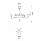 6 lehký ručně vyrobený lustr ze skleněného lustru, vyrobený v Itálii - Margherita Viadurini