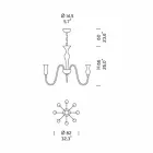 Řemeslný 8-světelný lustr z kouřového benátského skla vyrobený v Itálii - Vittoria Viadurini