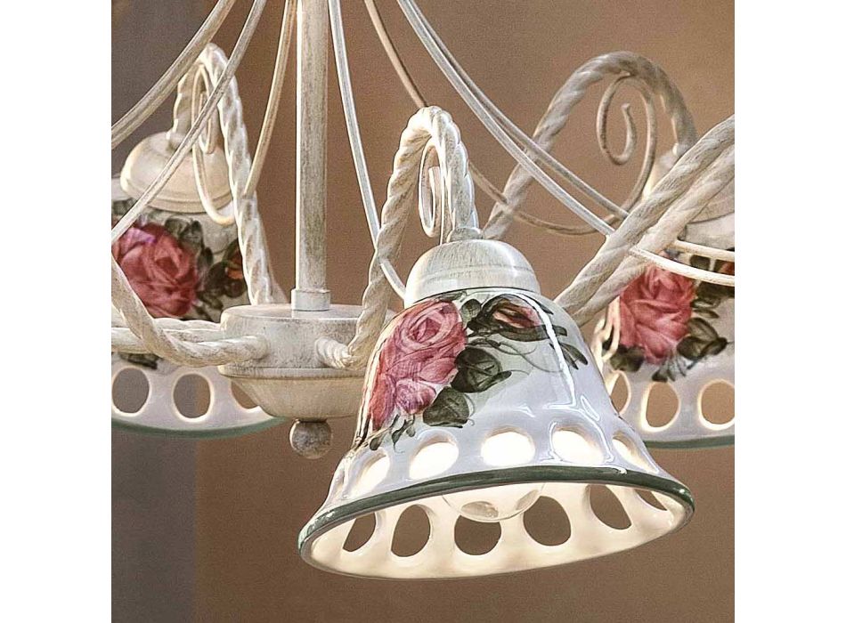 Ručně vyráběný keramický lustr 8 světel s Passanastri - Neapol Viadurini