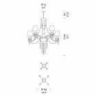 Lustr 8 světel v ručním benátském skle, vyrobený v Itálii - Milagros Viadurini