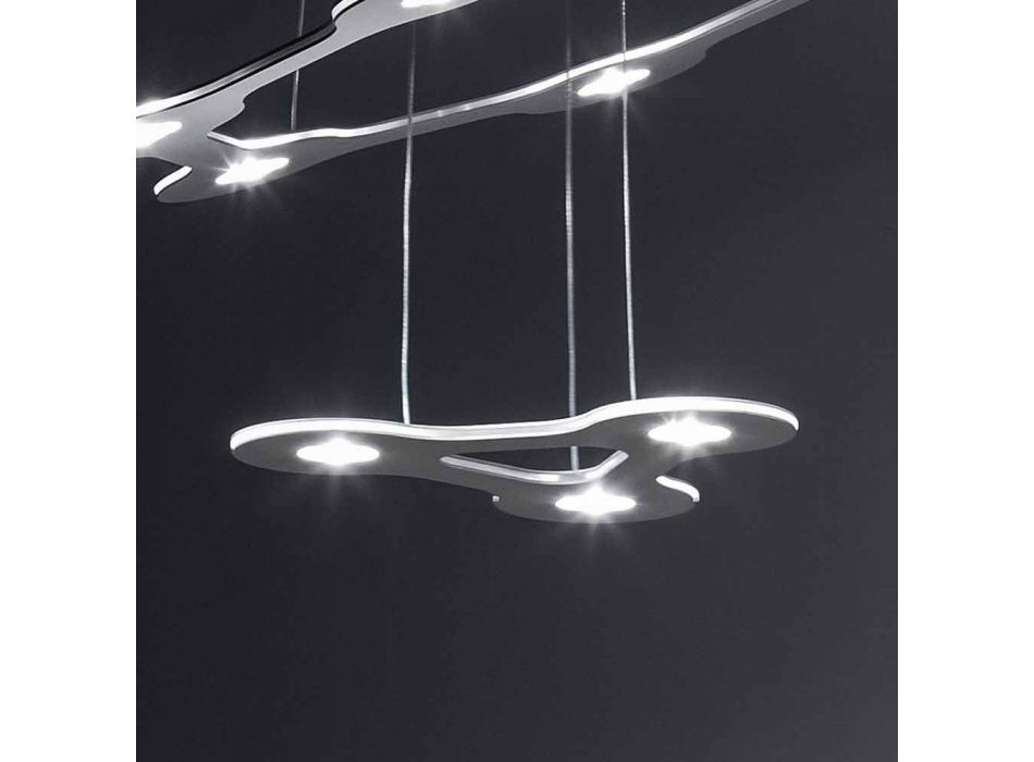 Lustr 9 světel z jemně lakovaného hliníku vyrobený v Itálii - Flash Viadurini
