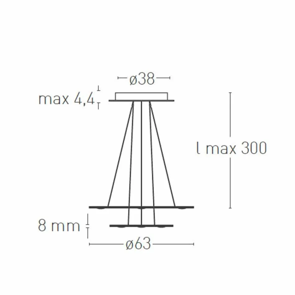 Lustr 9 světel z jemně lakovaného hliníku vyrobený v Itálii - Flash Viadurini