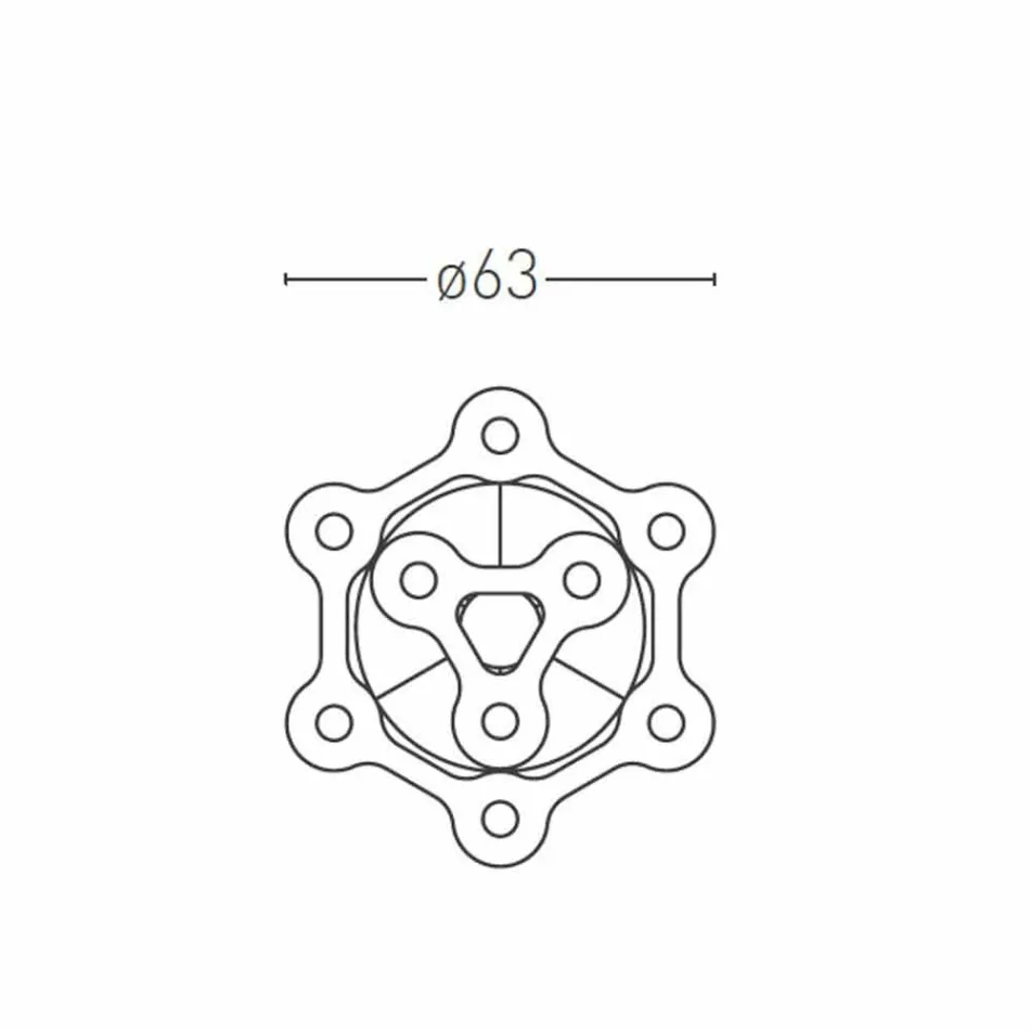Lustr 9 světel z jemně lakovaného hliníku vyrobený v Itálii - Flash Viadurini