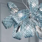 Lustr z 9 lehkého benátského skla, ručně vyrobený v Itálii - Diamonique Viadurini