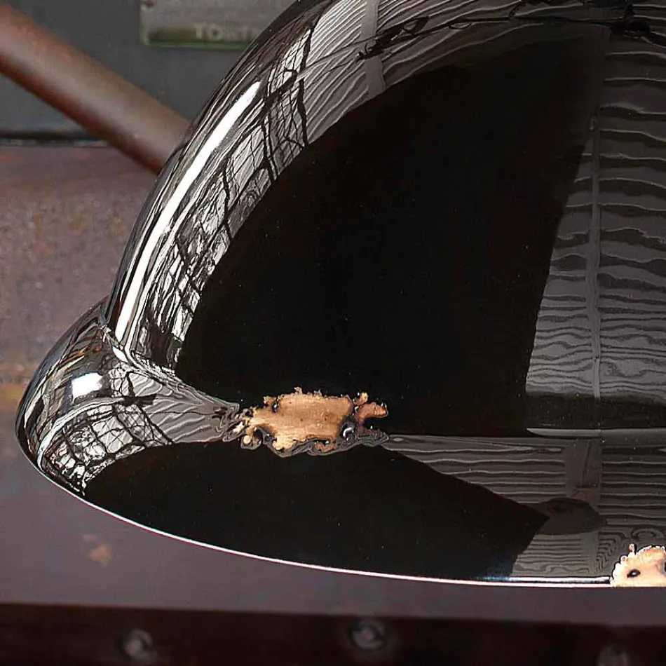 Lustr zvonek vinobraní keramiky a metalo Angela Ferroluce Viadurini