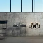 Závěsný lustr s 16 nebo 32 světly z bílého nebo černého hliníku - Alviso Viadurini