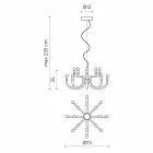 Závěsný lustr s 16 nebo 32 světly z bílého nebo černého hliníku - Alviso Viadurini