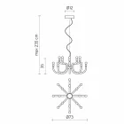 Závěsný lustr s 16 nebo 32 světly z bílého nebo černého hliníku - Alviso Viadurini