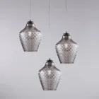 Závěsné svítidlo Alnitak se 3 světly, černé sklo a kov Viadurini