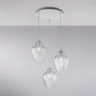 Závěsné svítidlo Alnitak se 3 světly, černé sklo a kov Viadurini
