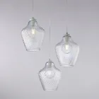 Závěsné svítidlo Alnitak se 3 světly, černé sklo a kov Viadurini