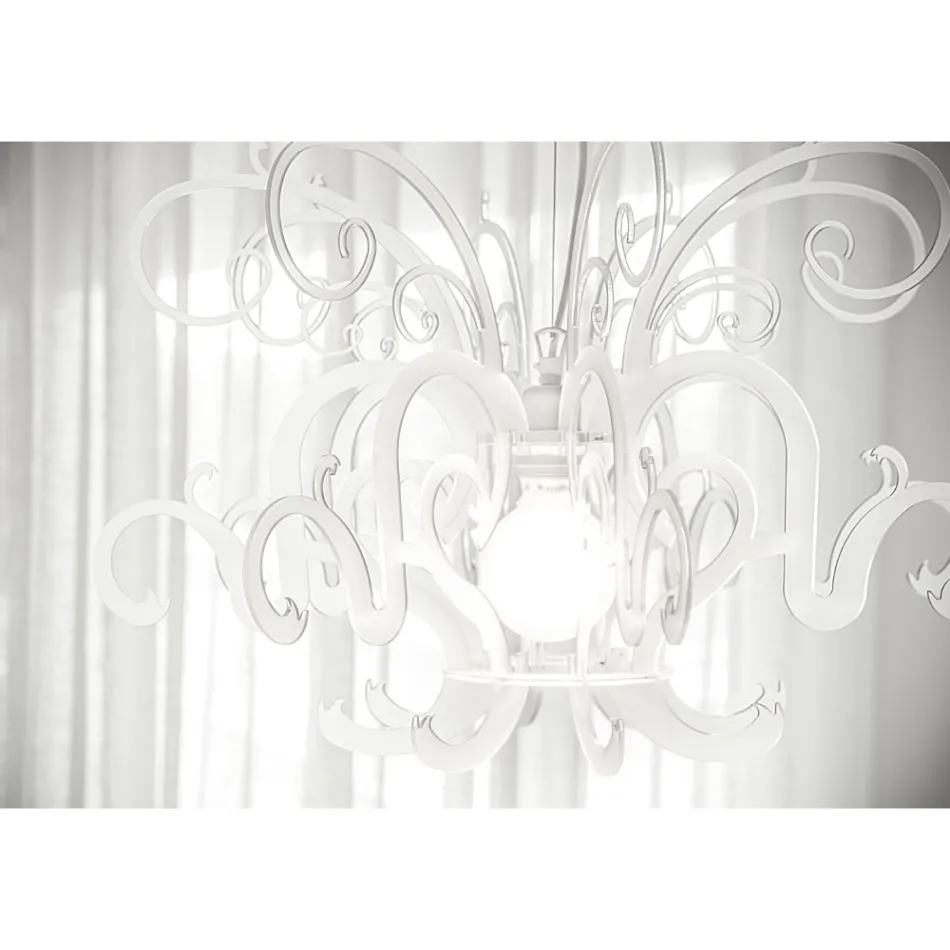 Závěsný lustr z recyklovatelného bílého nebo černého plexiskla - Sancho Viadurini