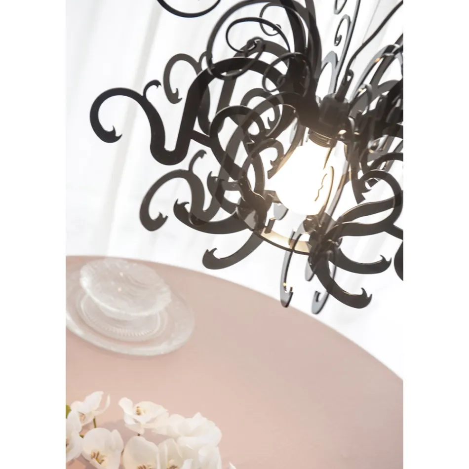 Závěsný lustr z recyklovatelného bílého nebo černého plexiskla - Sancho Viadurini