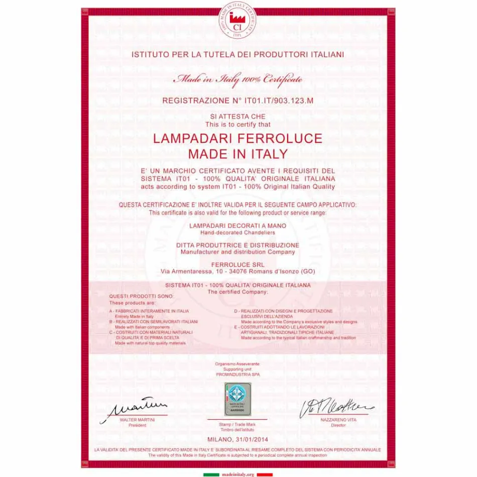 Lustr ruční retro styl zavěšení Ferroluce Viadurini