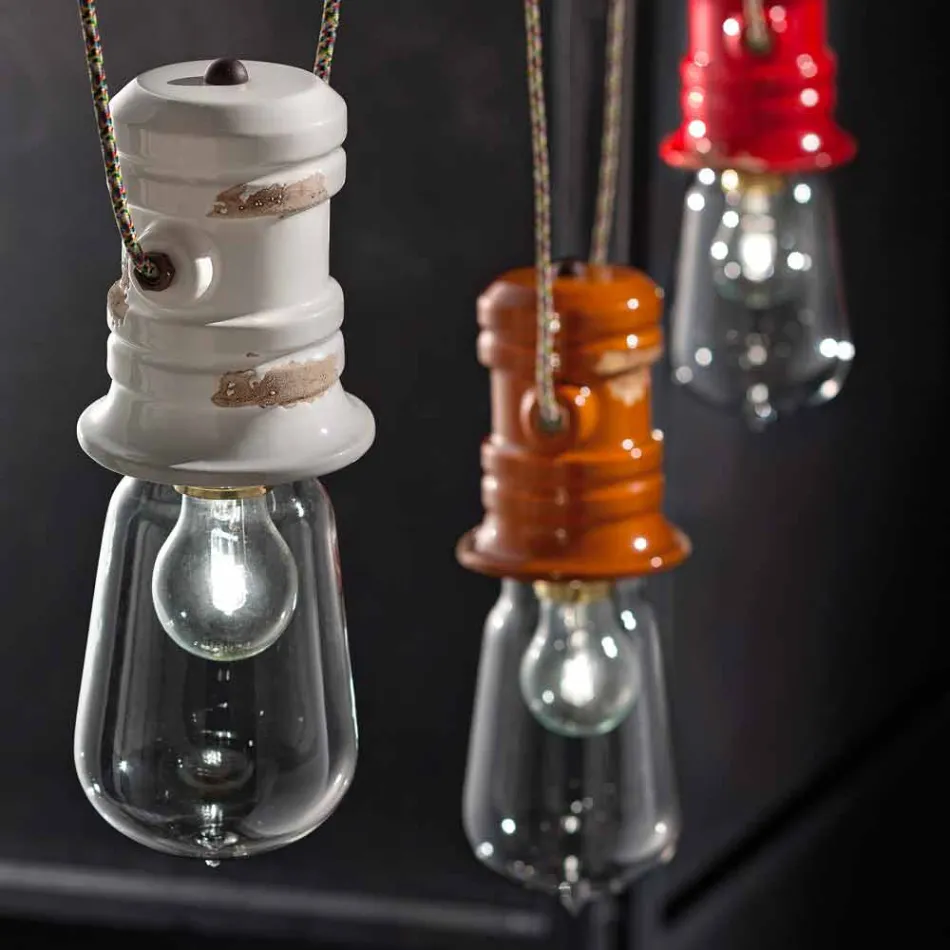 Lustr tři reflektory řemeslník zavěšení Jayda Ferroluce Viadurini