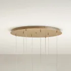 Zlatě lakovaný kovový závěsný lustr s 8 LED světly - Cedr Viadurini