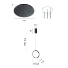 Zlatě lakovaný kovový závěsný lustr s 8 LED světly - Cedr Viadurini