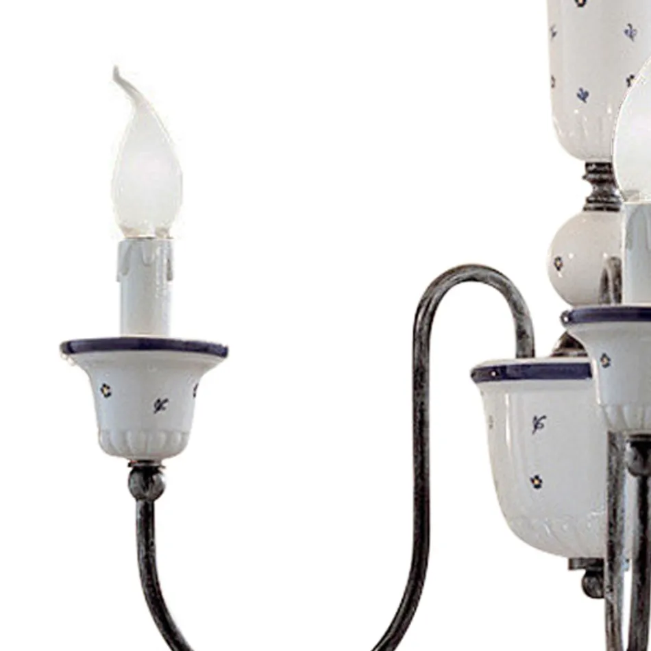 Ručně vyráběný keramický a starožitný mosazný lustr - Sanremo Viadurini