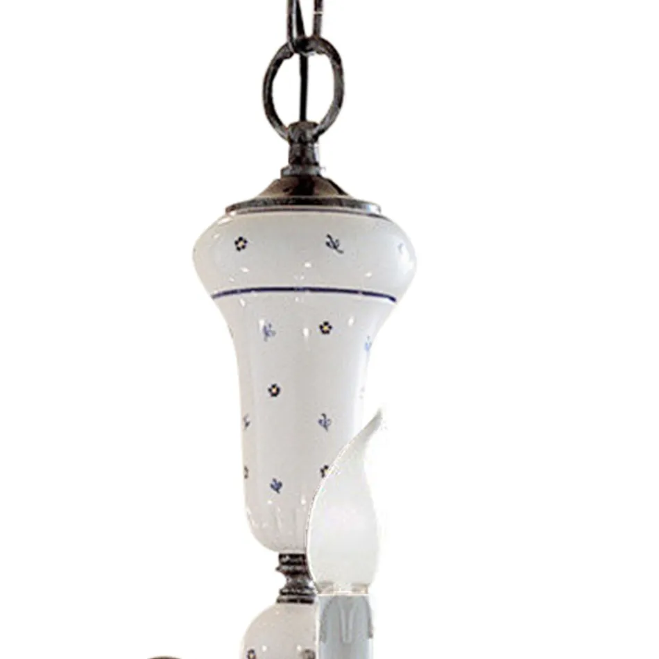 Ručně vyráběný keramický a starožitný mosazný lustr - Sanremo Viadurini